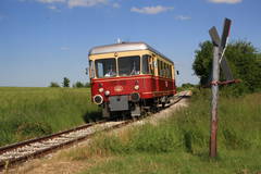 Der 1956 gebaute Museumstriebwagen T06 ist ein Einzelstück und kann auf der Lokalbahn erlebt werden. Foto: Bernd Pfister. Der 1956 gebaute Museumstriebwagen T06 ist ein Einzelstück und kann auf der Lokalbahn erlebt werden. Foto: Bernd Pfister.
